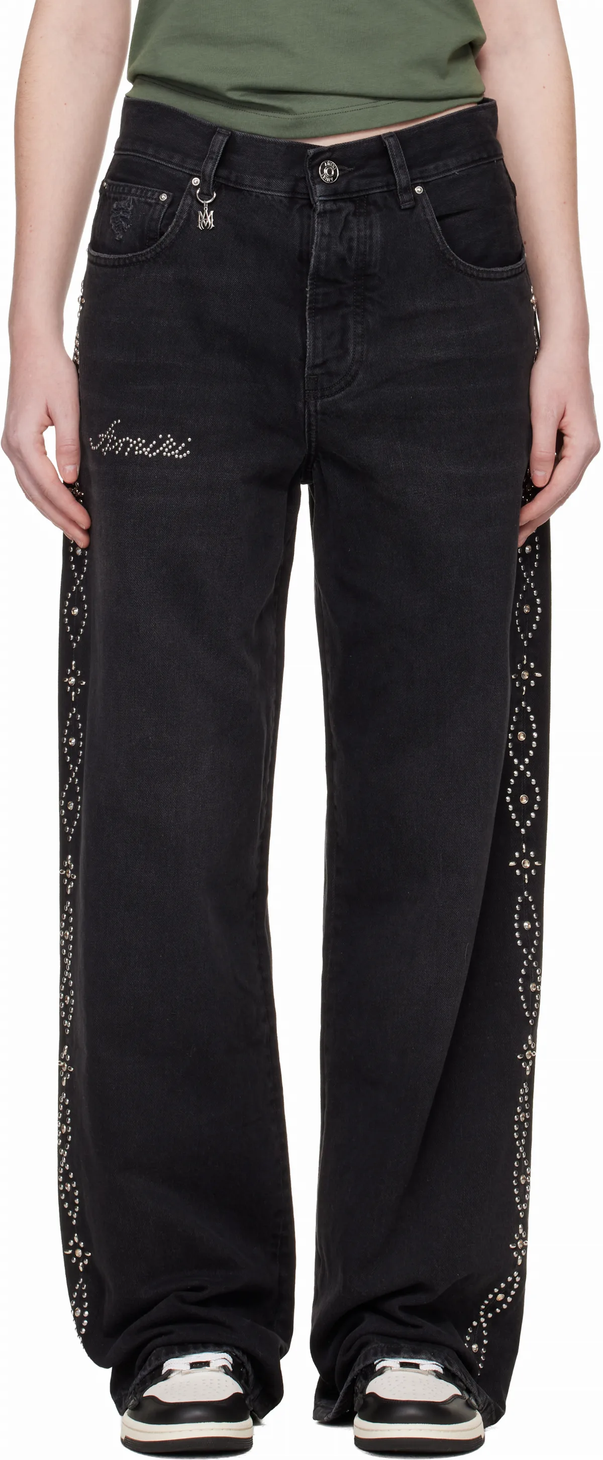Black Stud Baggy Jeans
