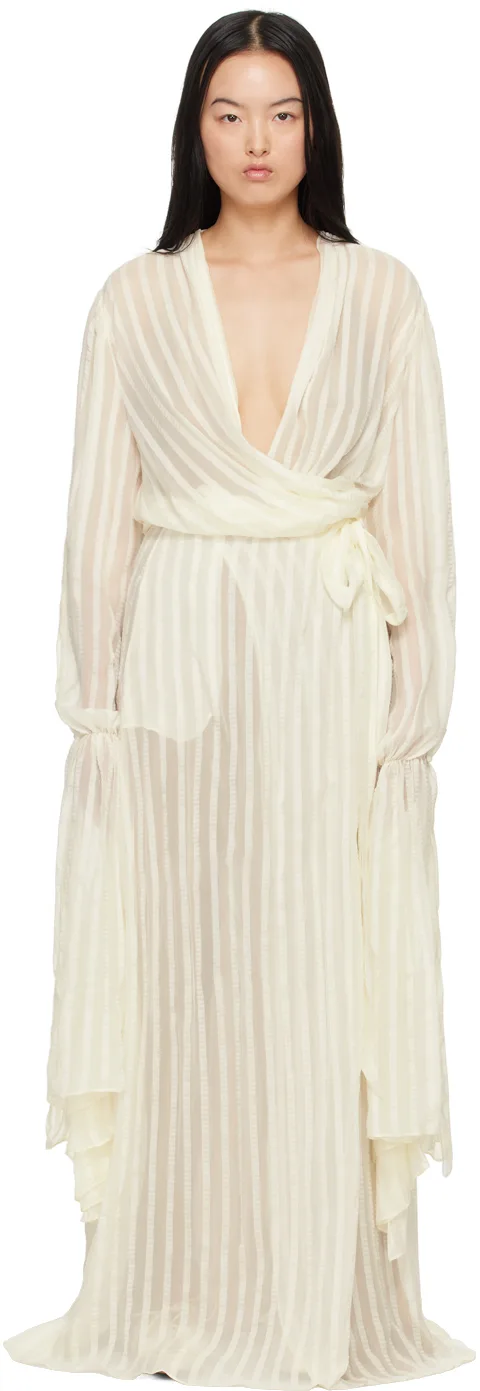 Off-White Wrap Maxi Dress
