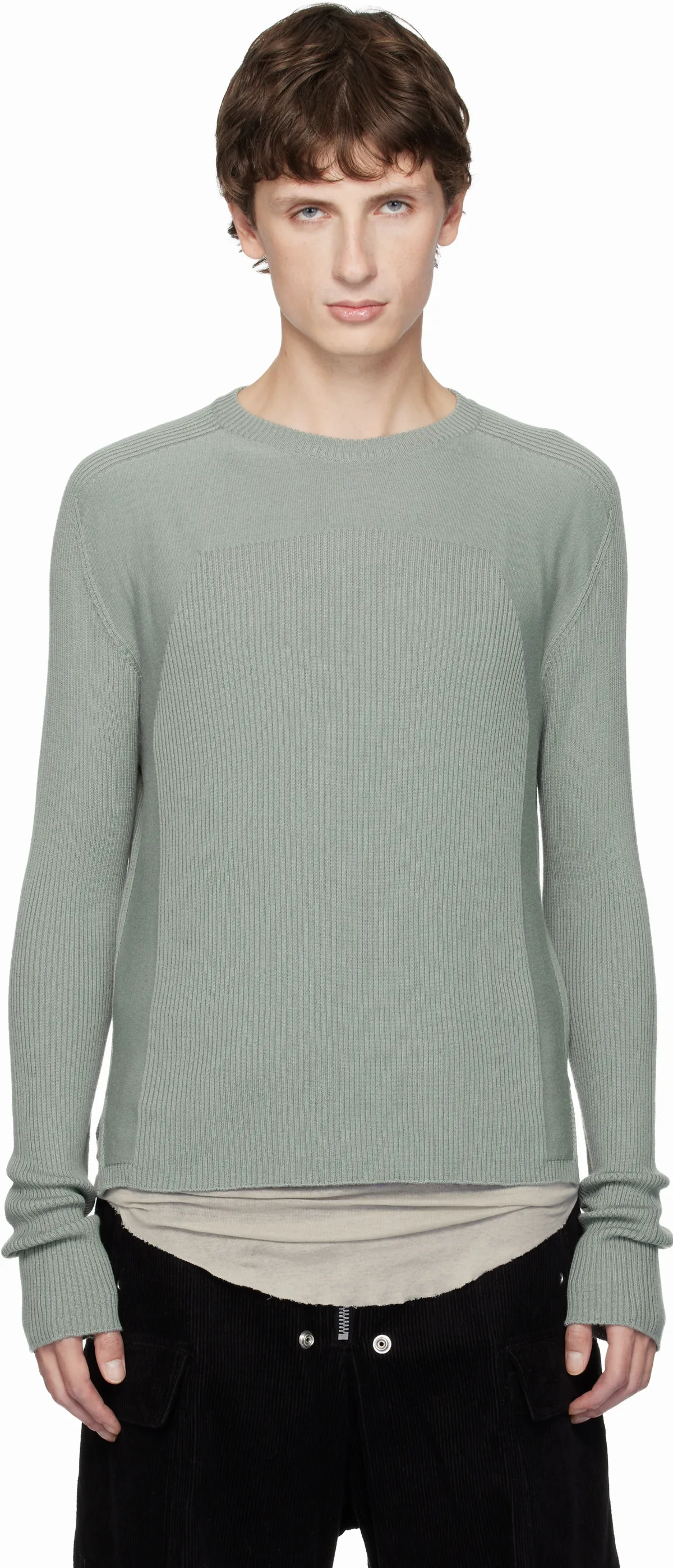 Gray Concordians Ribbed Geo Sweater