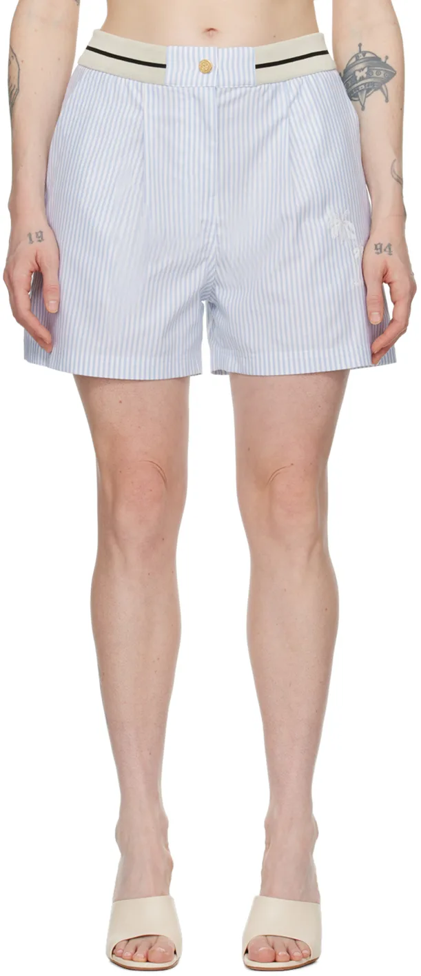 Blue & White Stripes Shorts