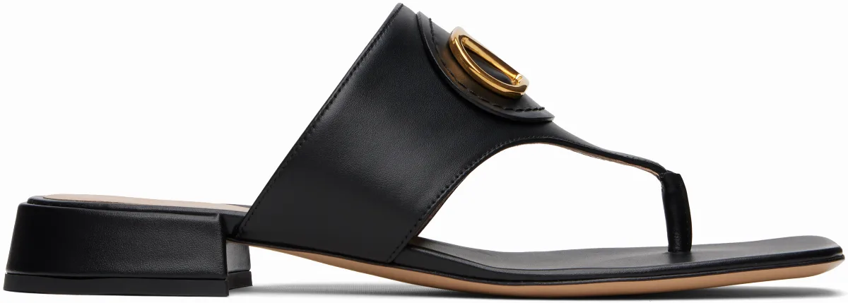 Black VLogo Signature Thong Sandals