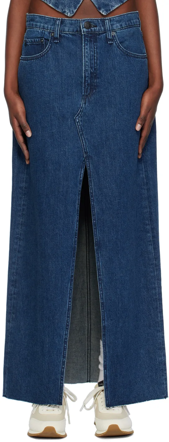 Navy Avery Midi Skirt