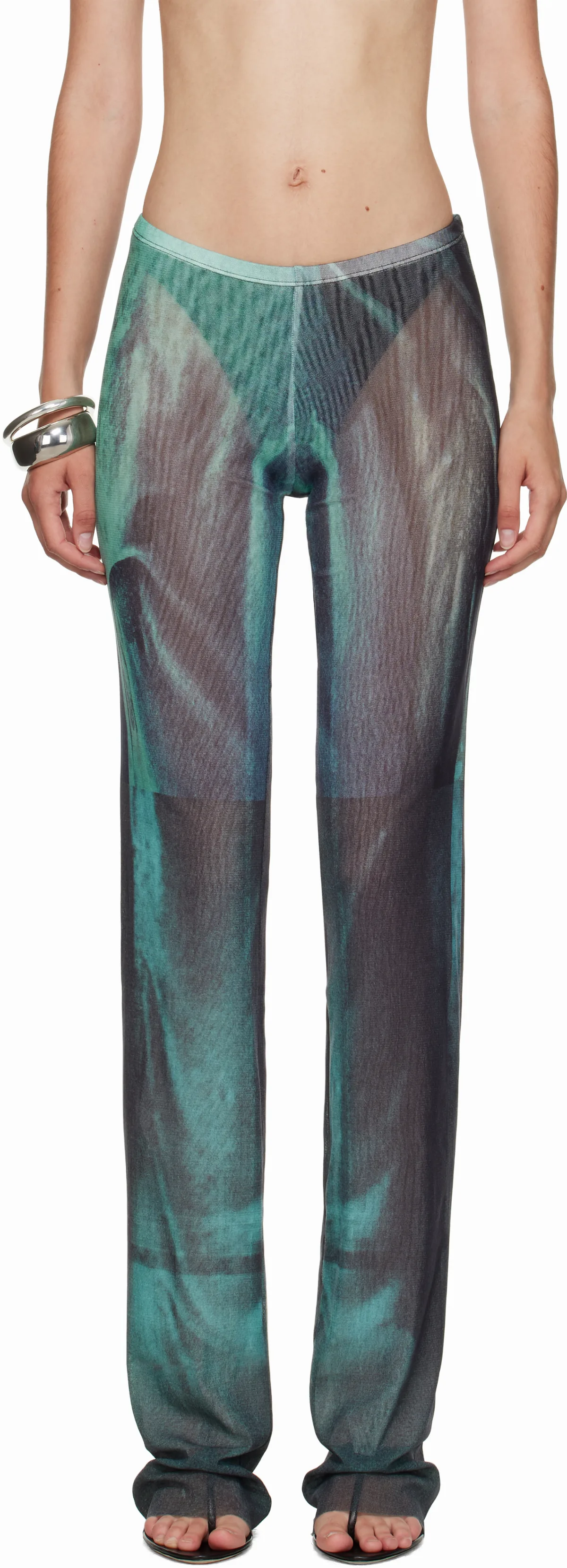 Blue'The Water' Lounge Pants by Jean Paul Gaultier