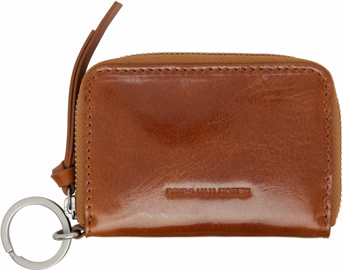 Brown Zip Wallet by Dries Van Noten