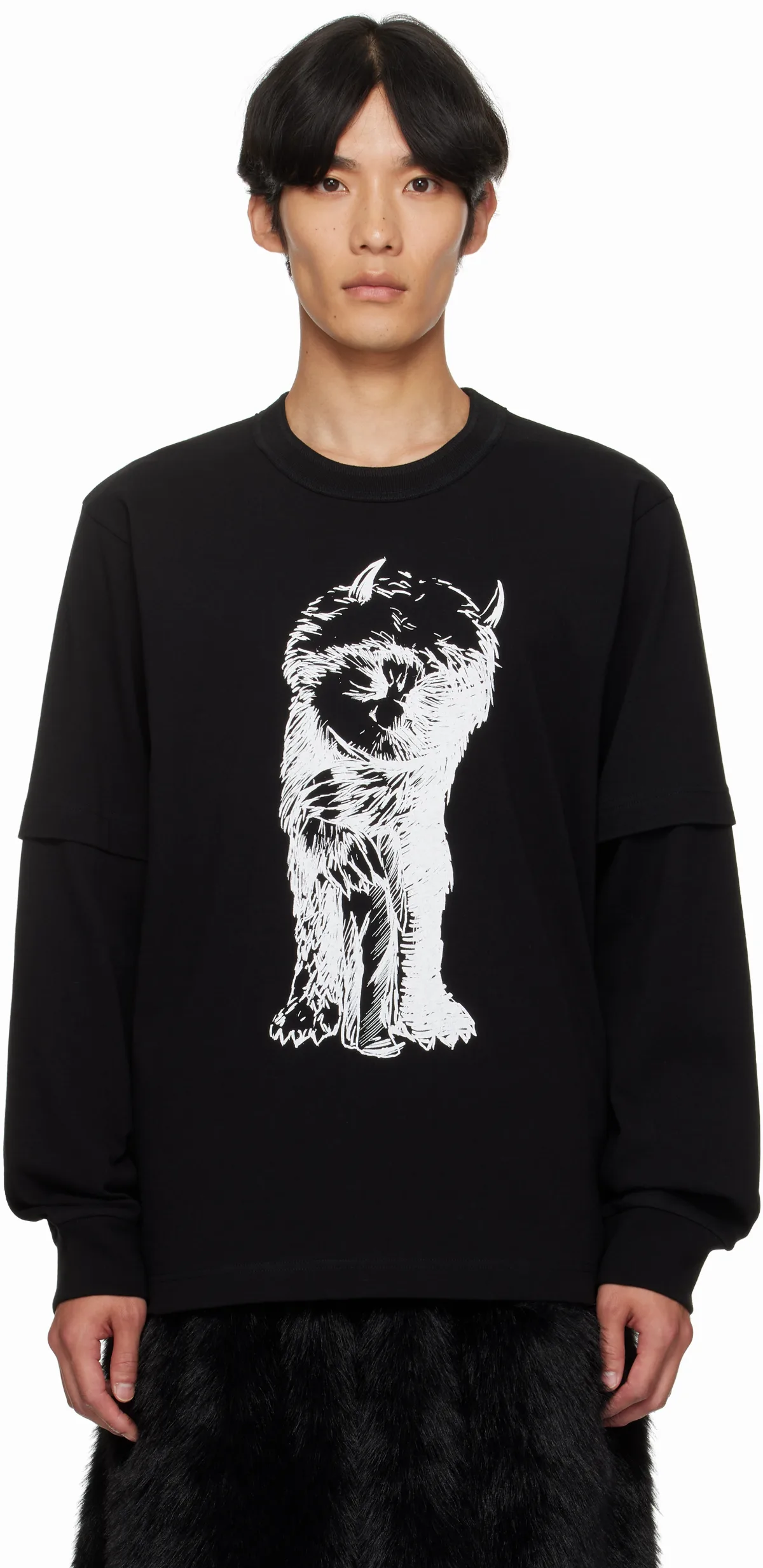 Black'Where The Wild Things Are' Cotton T-shirt