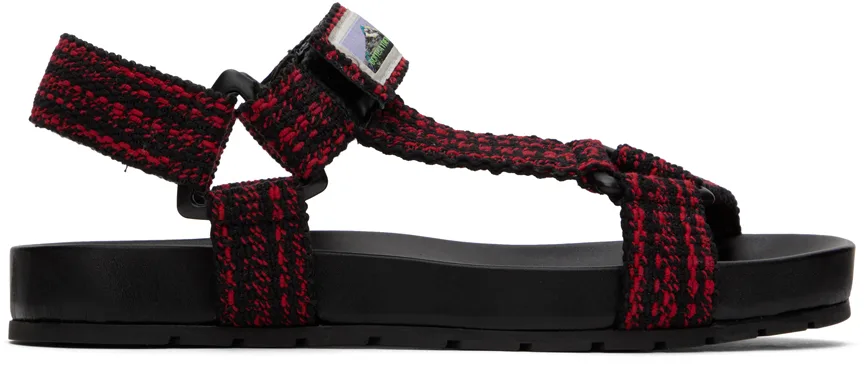 Black & Red Trip Sandals by Bottega Veneta