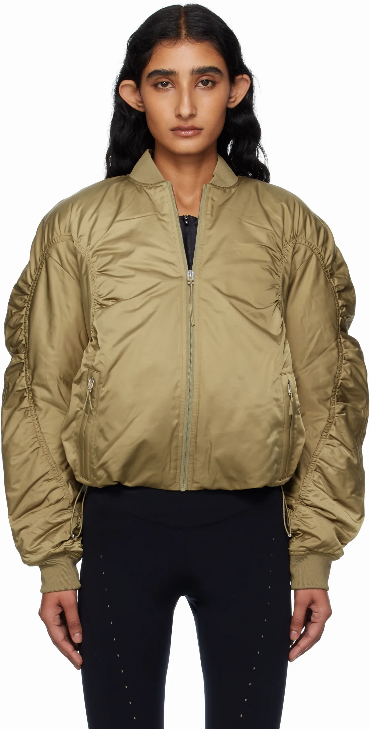 Khaki Varsity Bomber Jacket