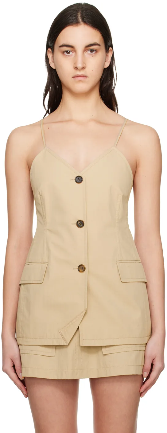 Beige Button Camisole