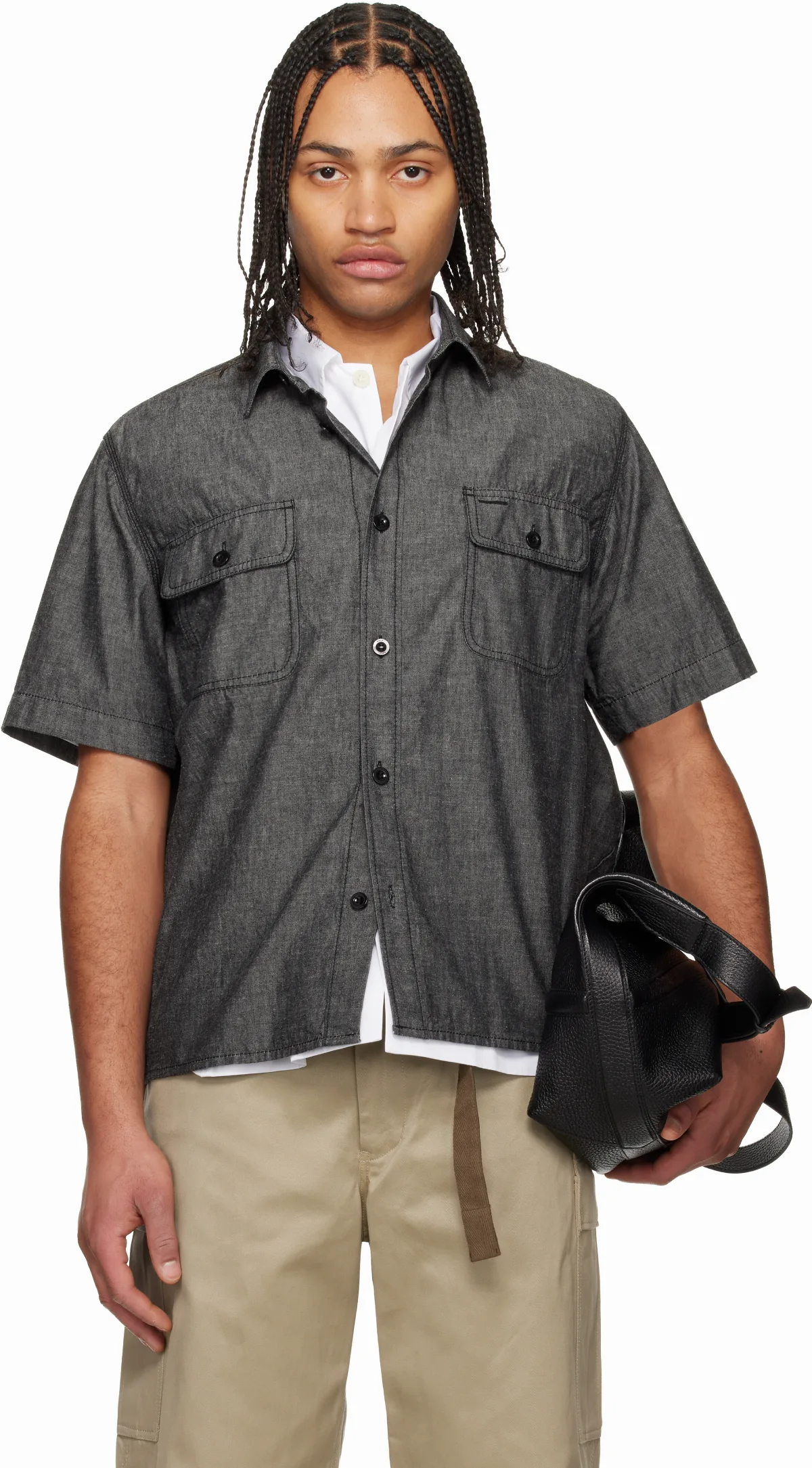 Gray Light Weight Denim Shirt
