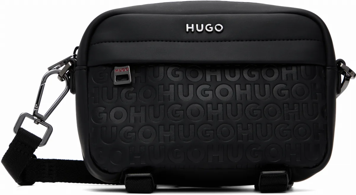 Black Embossed-Logo Bag