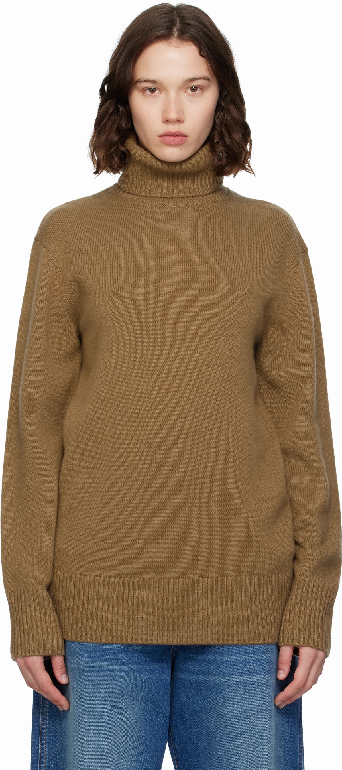 Brown Cashmere Turtleneck