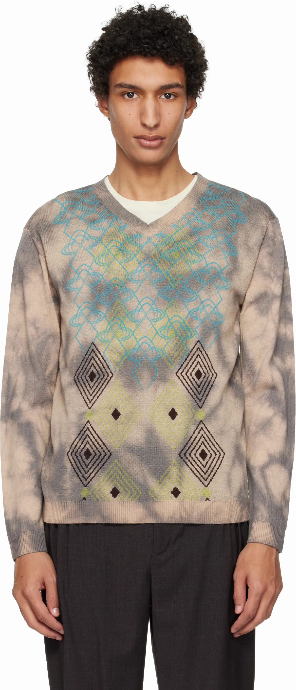 Taupe Hatha V-Neck Knit Sweater