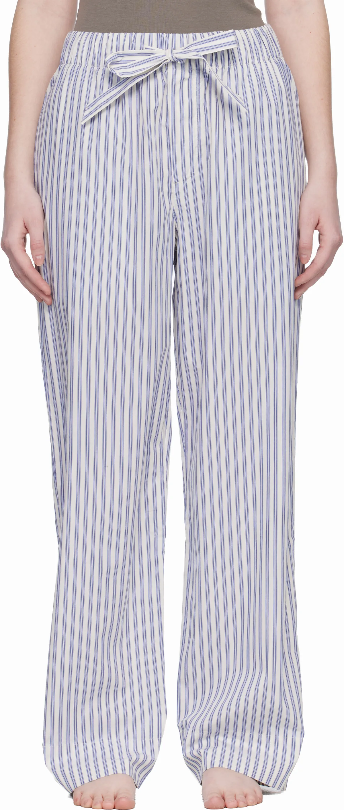 White & Blue Poplin Pyjama Pants