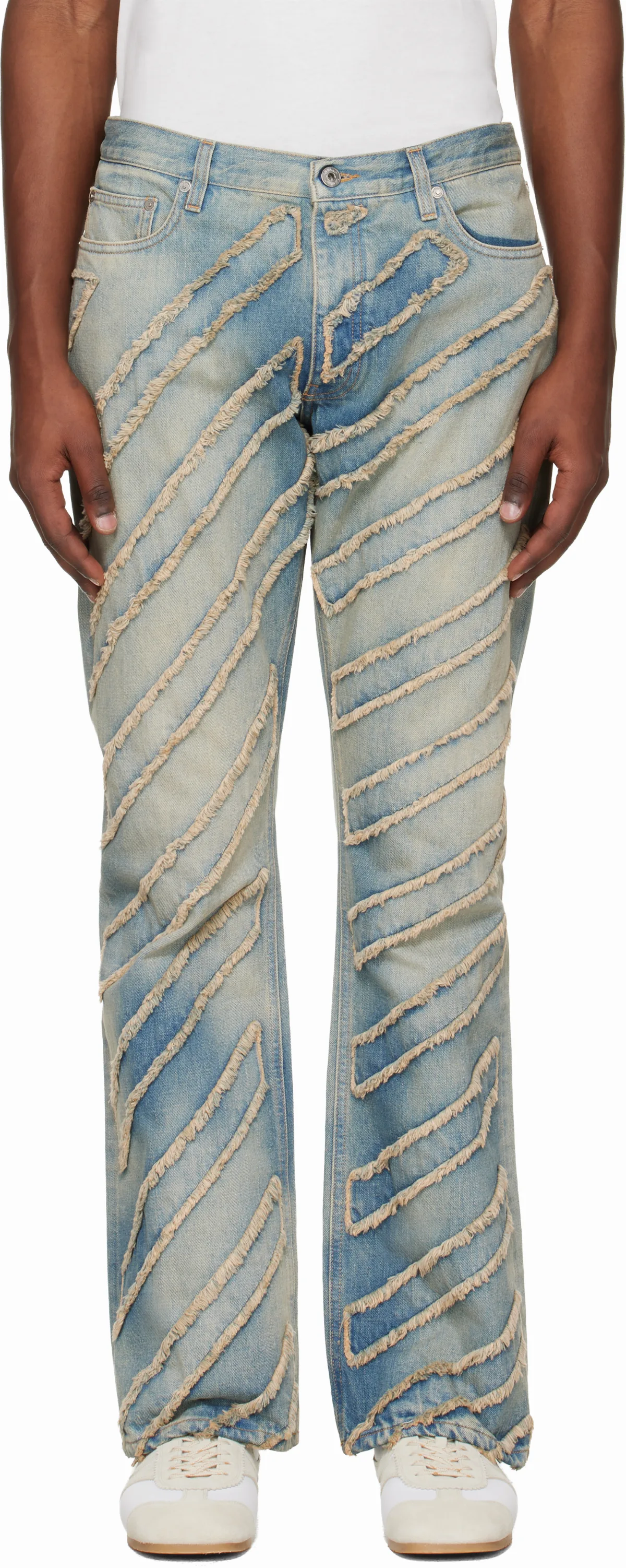 Blue Diag AO Skinny Flare Jeans