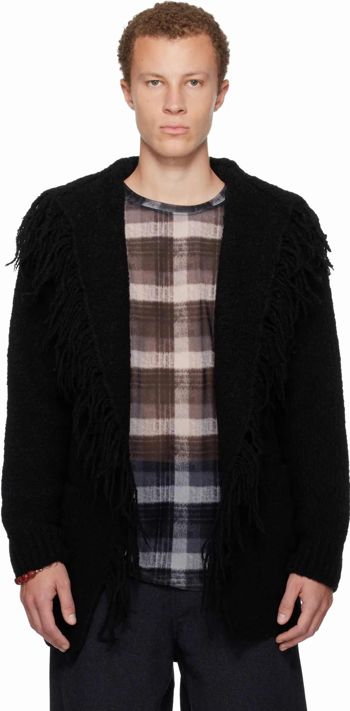 Black Fringed Cardigan