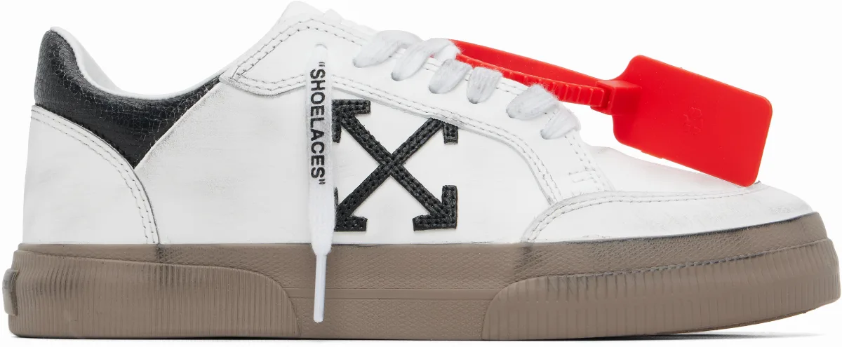 White Vulcanized Low Vintage Sneakers