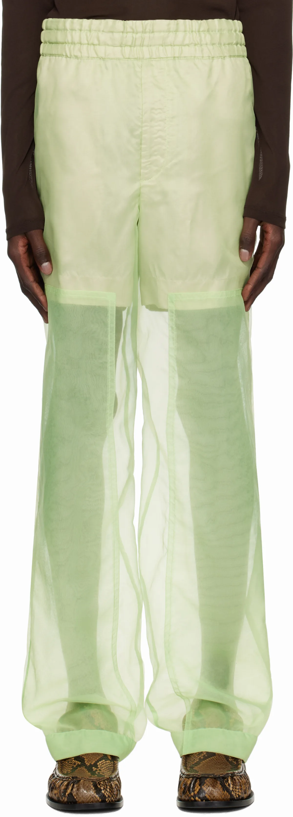 Green Layered Trousers