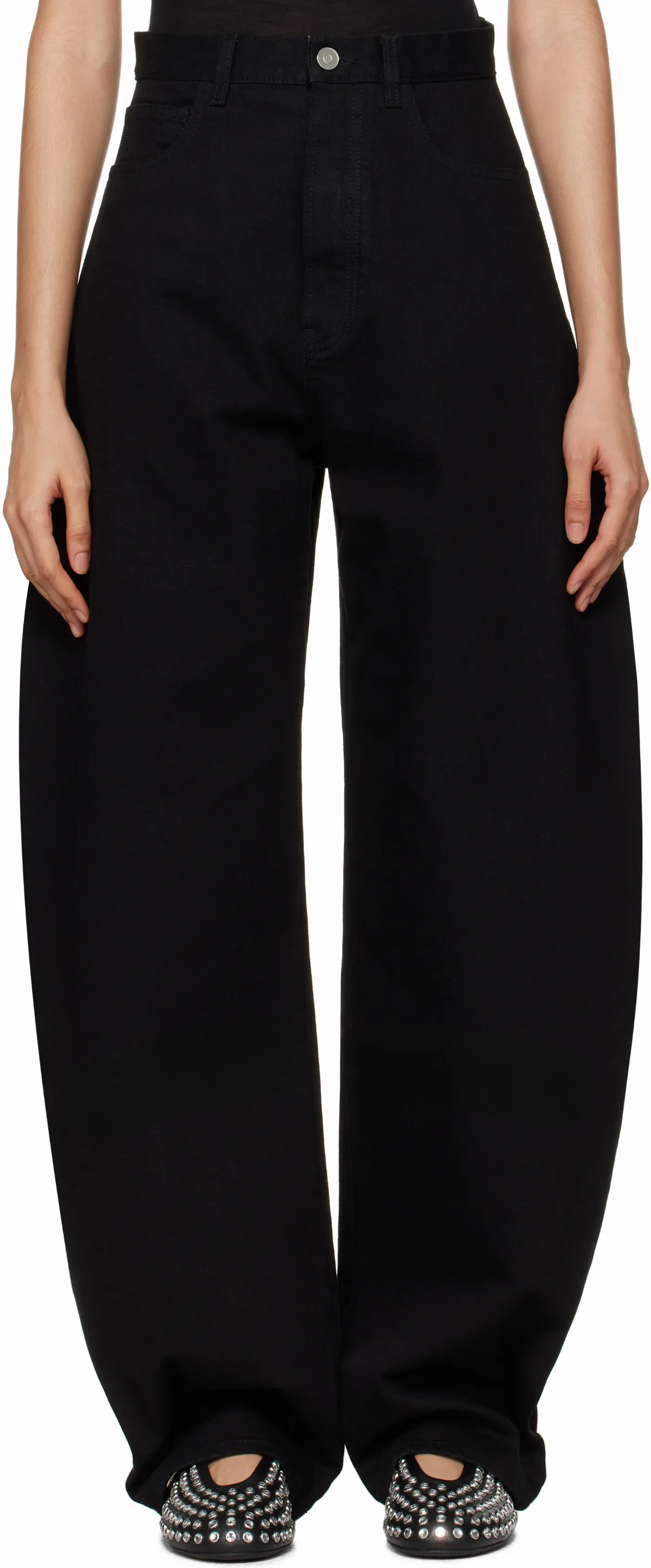 Black Round Jeans