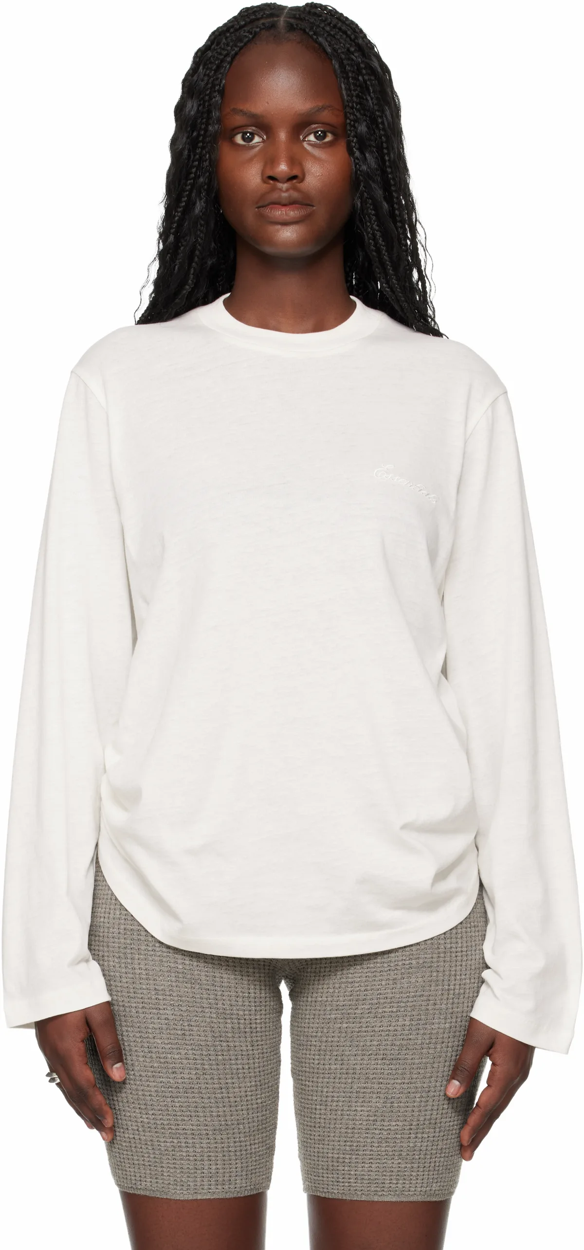 Off-White Holiday Embroidered Classic Fit Long Sleeve T-shirt