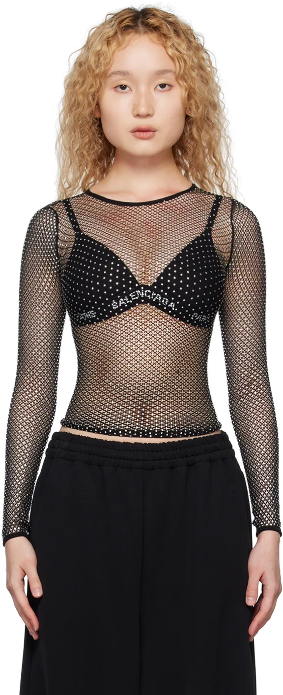 Black Crystal Long Sleeve T-Shirt