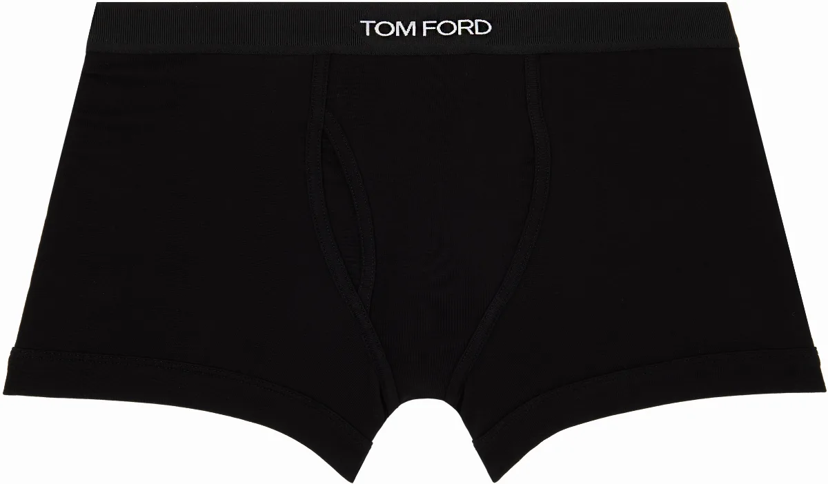 Black Cotton Boxer Briefs