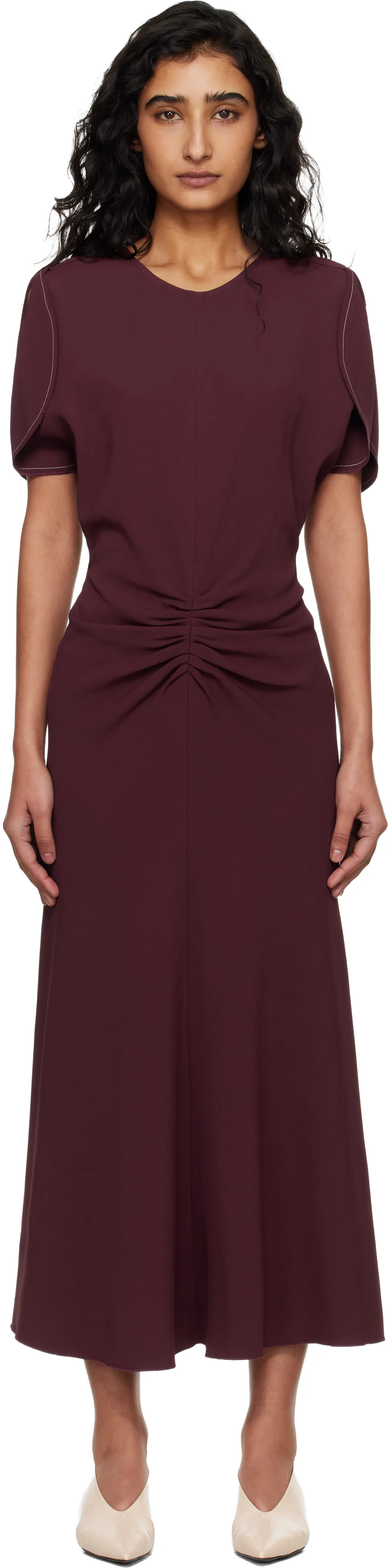Burgundy Bela Midi Dress
