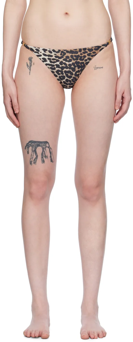 Brown Emblem Bikini Bottoms