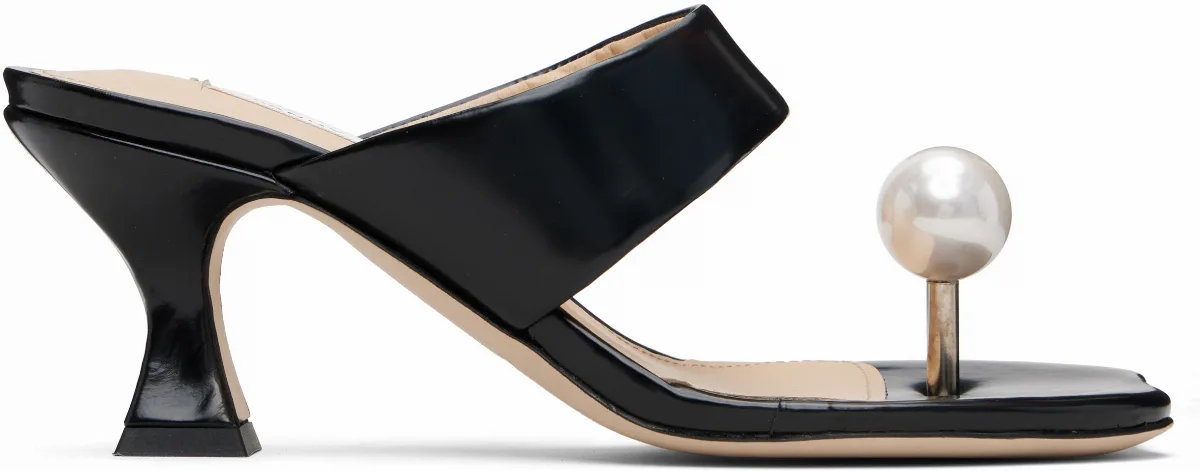 Black Pearl Sandalette Heeled Sandals