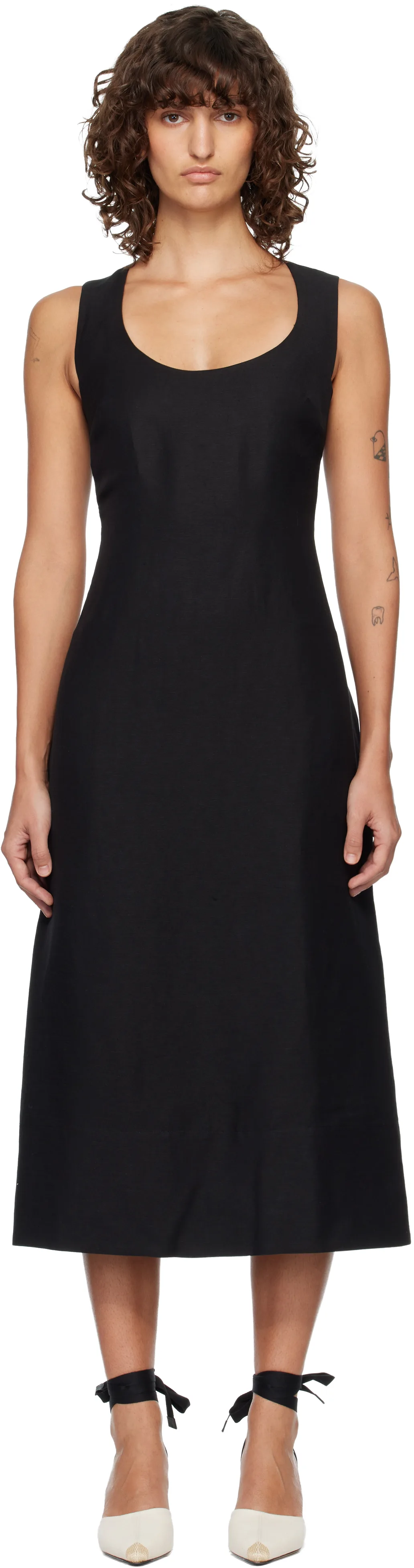Black'The Tablier' Midi Dress