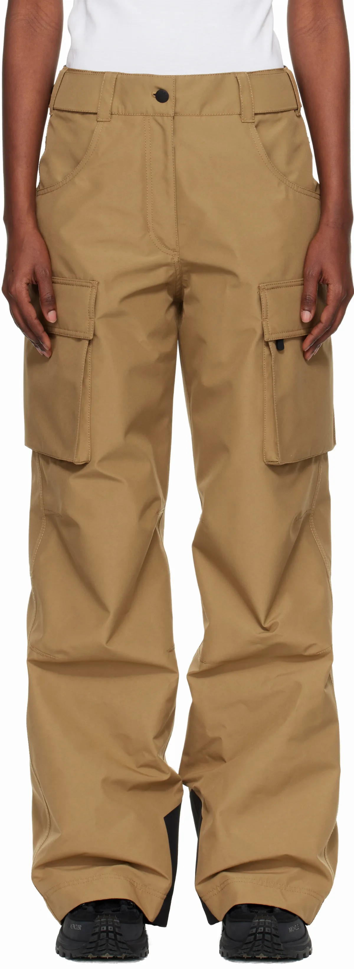 Tan Padded GORE-TEX Ski Pants by Moncler Grenoble