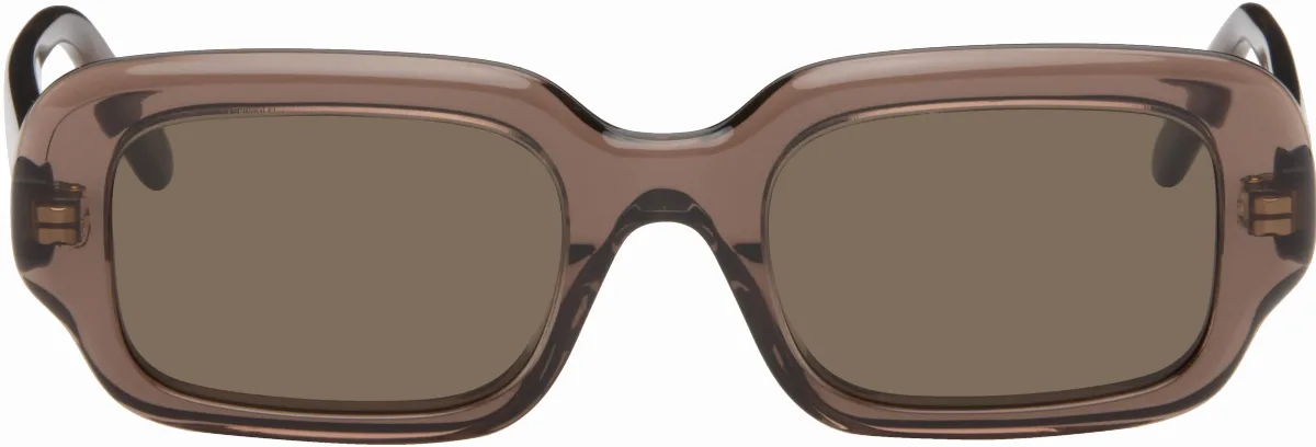 Brown Rectangular Slim Sunglasses