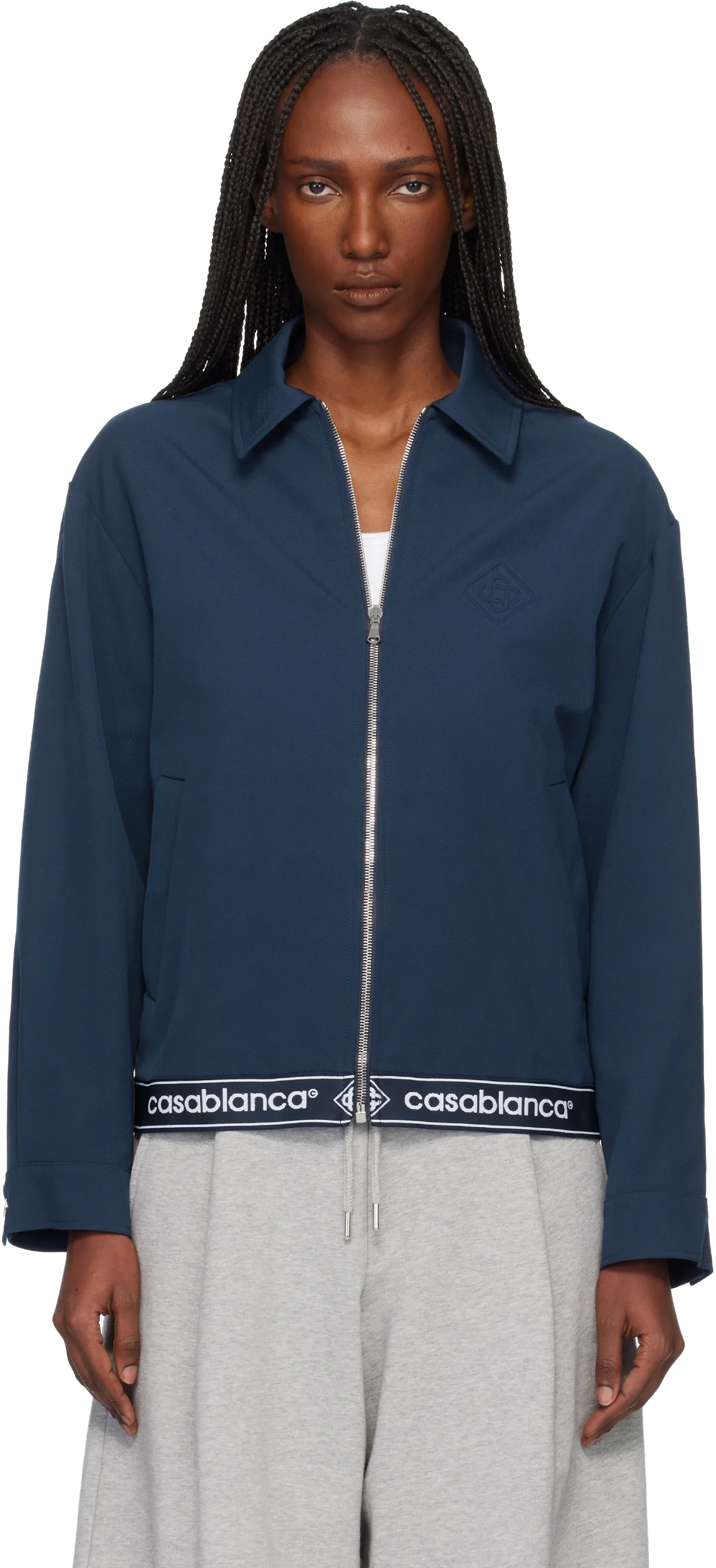 Navy Wool Suit Jacket by Casablanca