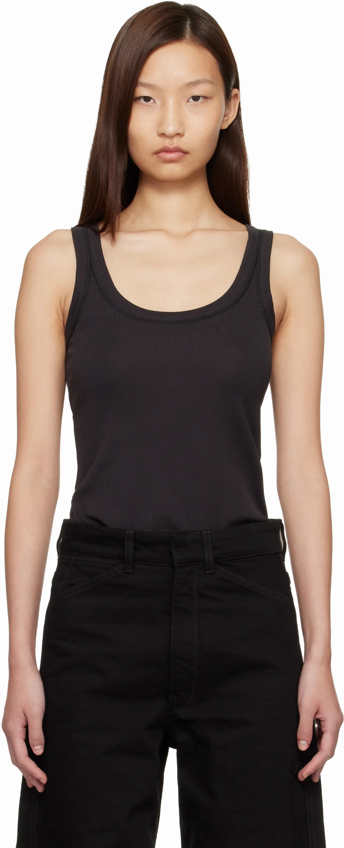 Black Rib Tank Top