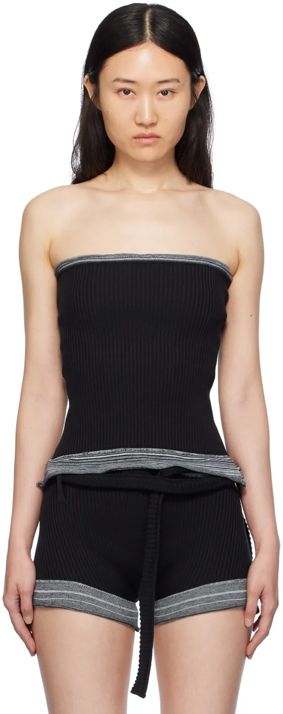 Black Fringes Tube Top