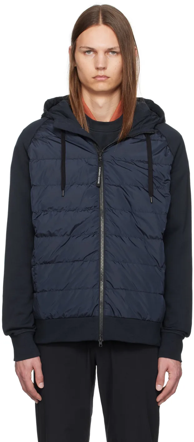 Navy Hybridge Huron Zip Down Jacket