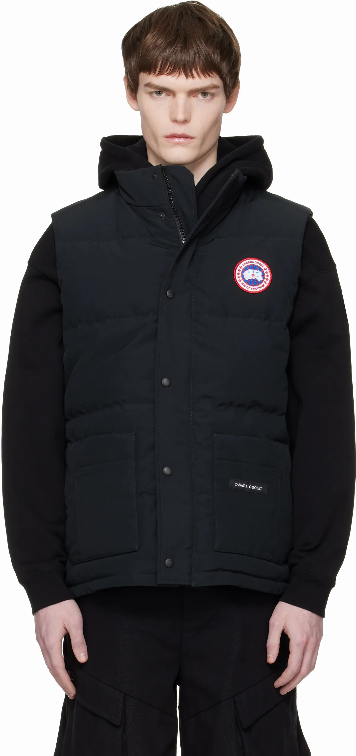 Black Freestyle Crew Down Vest