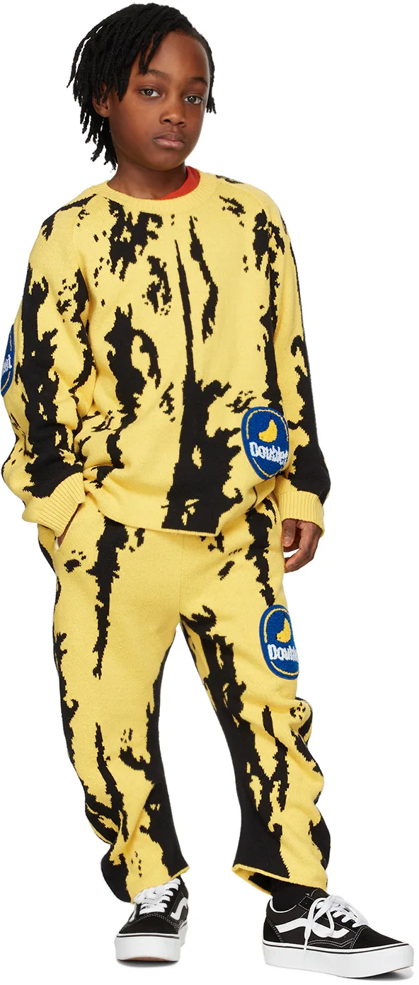 Kids Yellow & Black Banana Lounge Pants by doublet