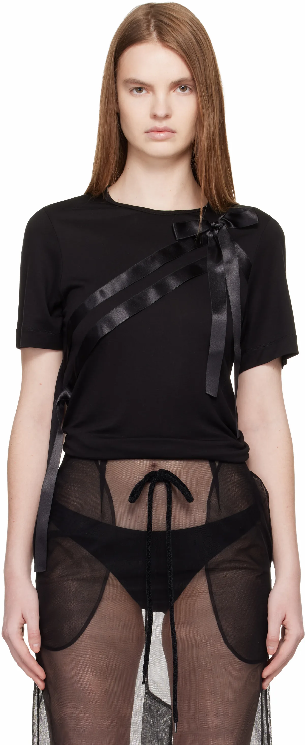 Black Bow Sash Easy T-shirt