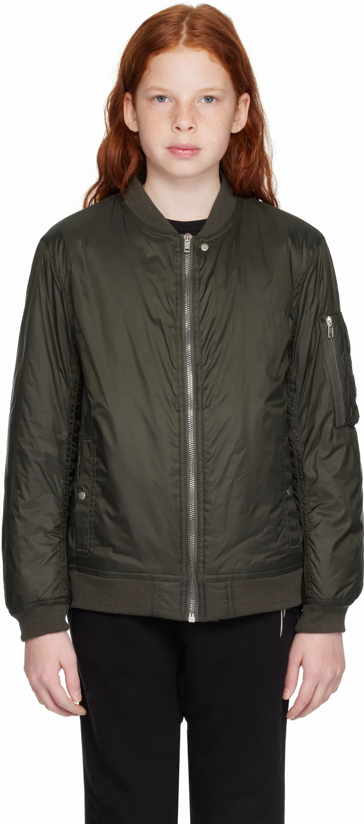 Kids Khaki Porterville Flight Bomber Jacket by Rick Owens