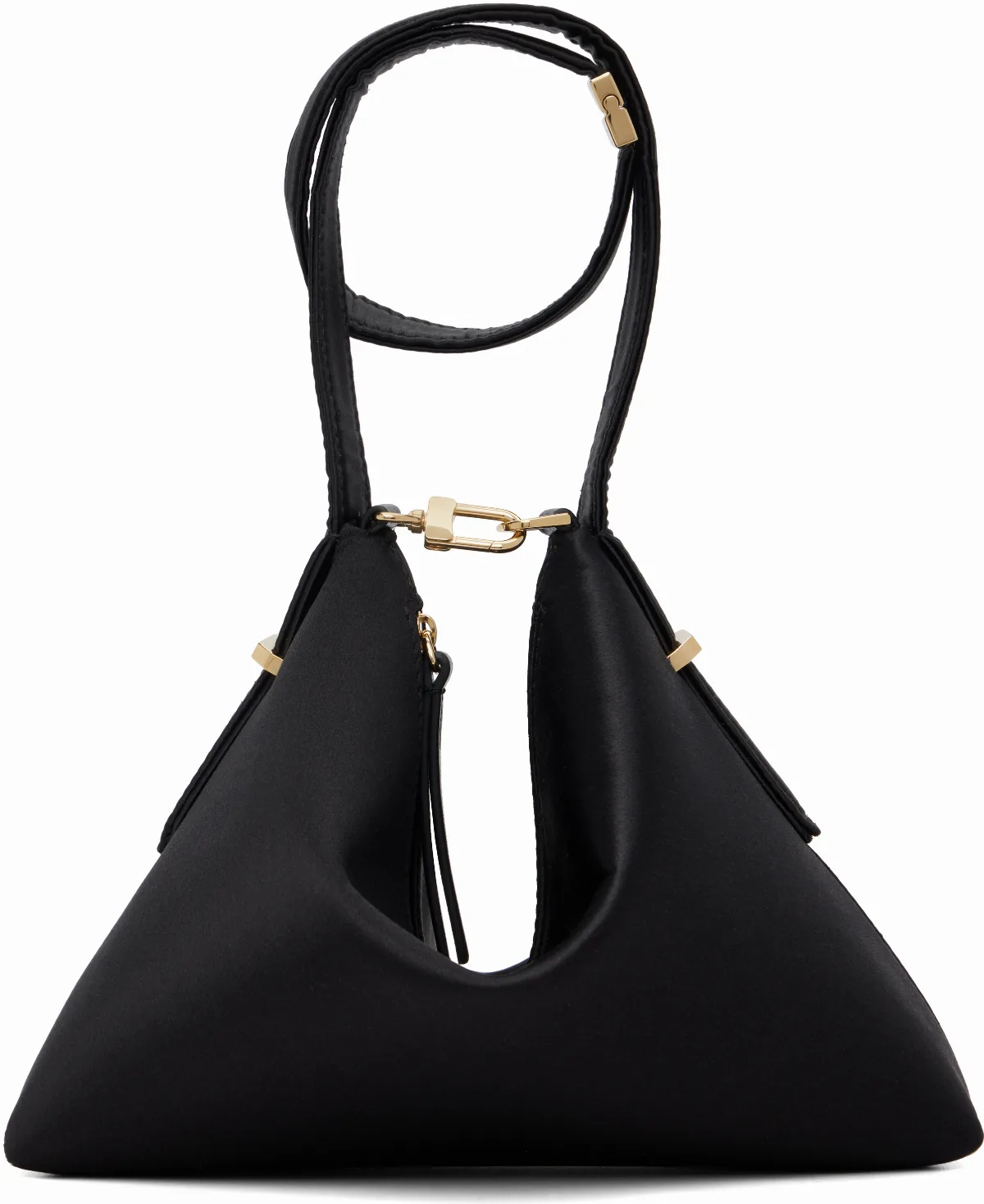 Black Bevel Satin Wristlet Clutch