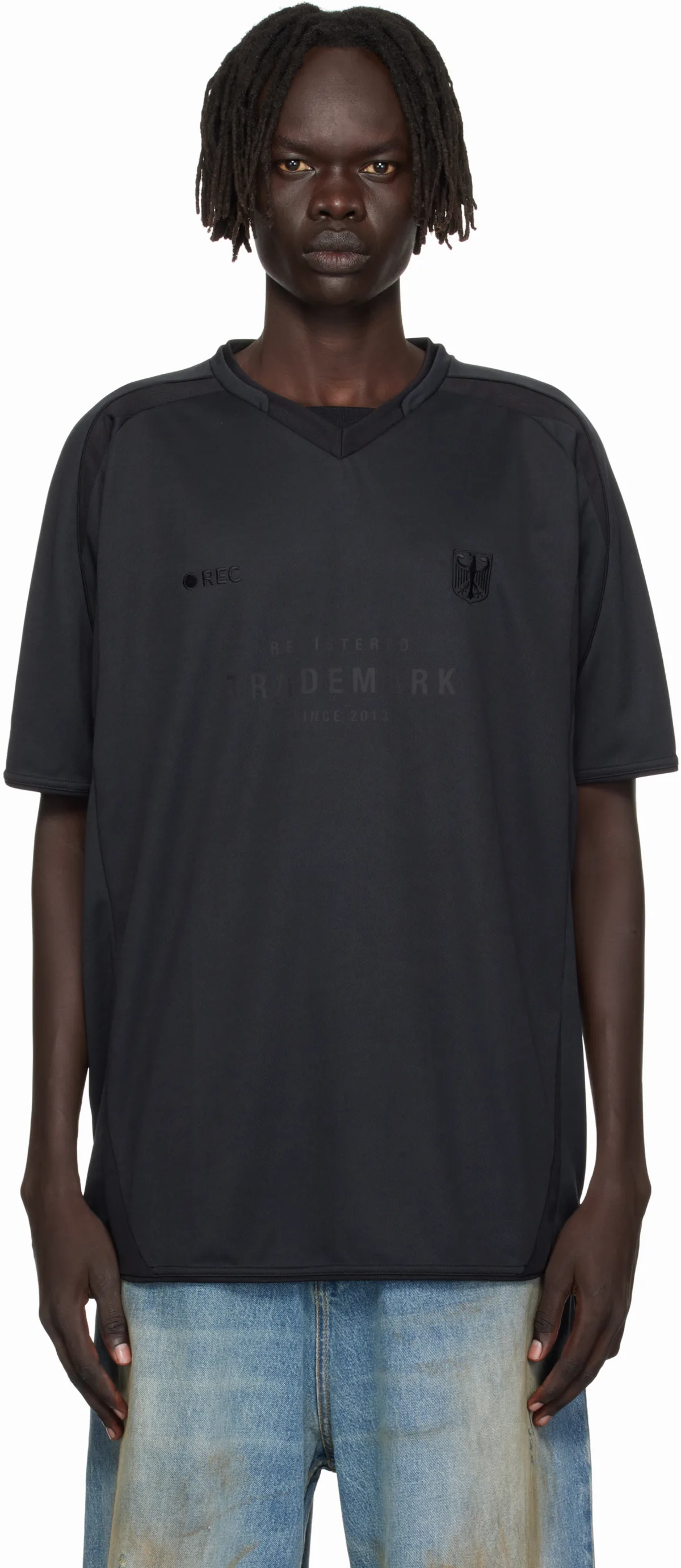Black Trademark Football Jersey