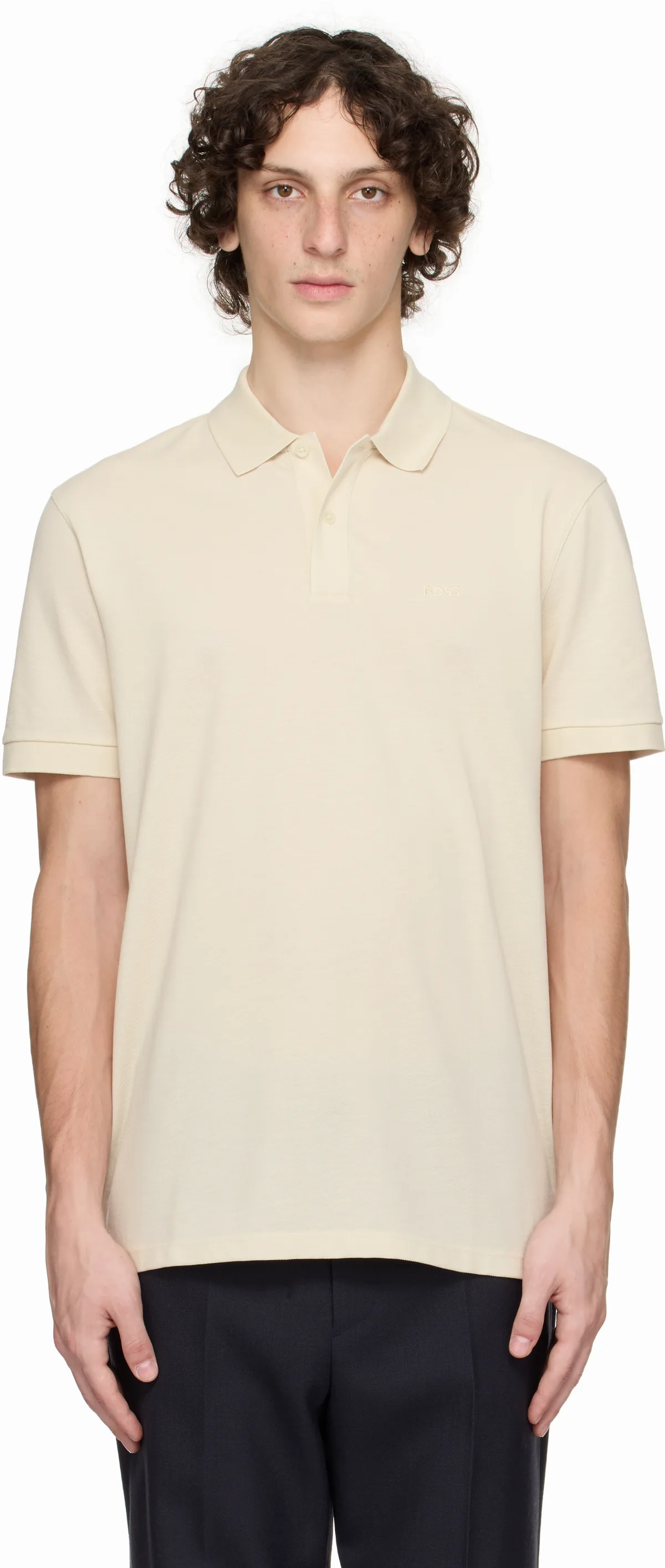 Beige Pallas Cotton Piqué Logo Detail Polo