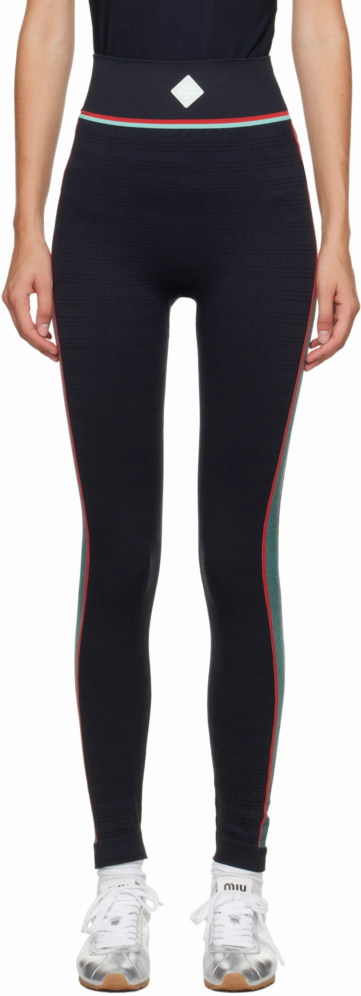Black Seamless Sport Leggings by Casablanca