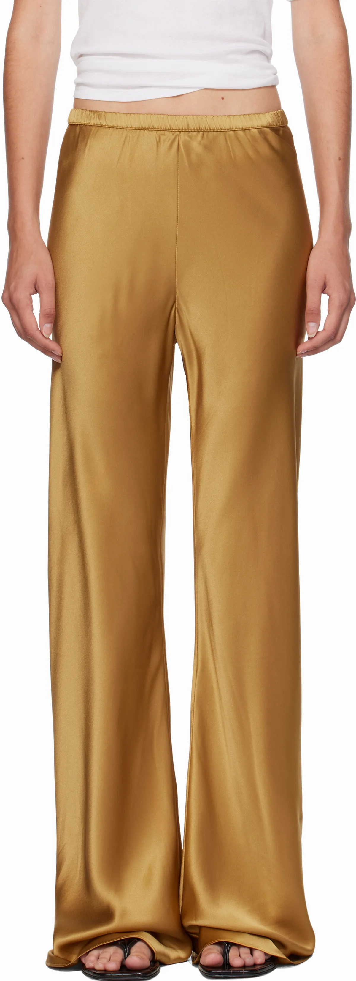 Gold Bias Cut Lounge Pants