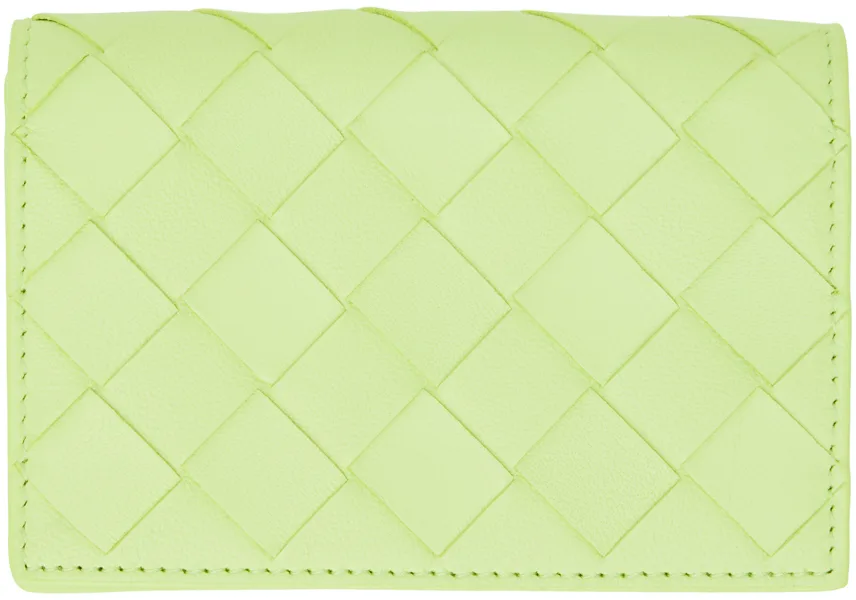 Green Intrecciato Card Holder