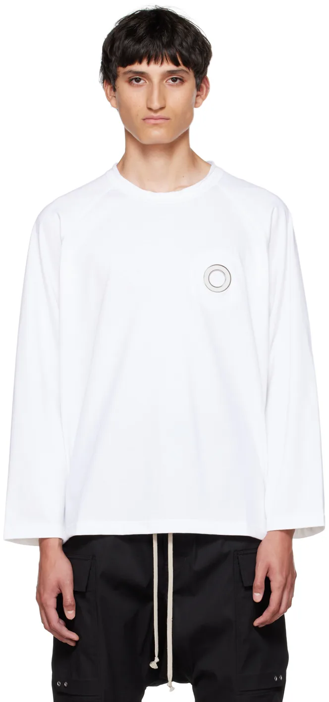 White Eyelet Long Sleeve T-Shirt