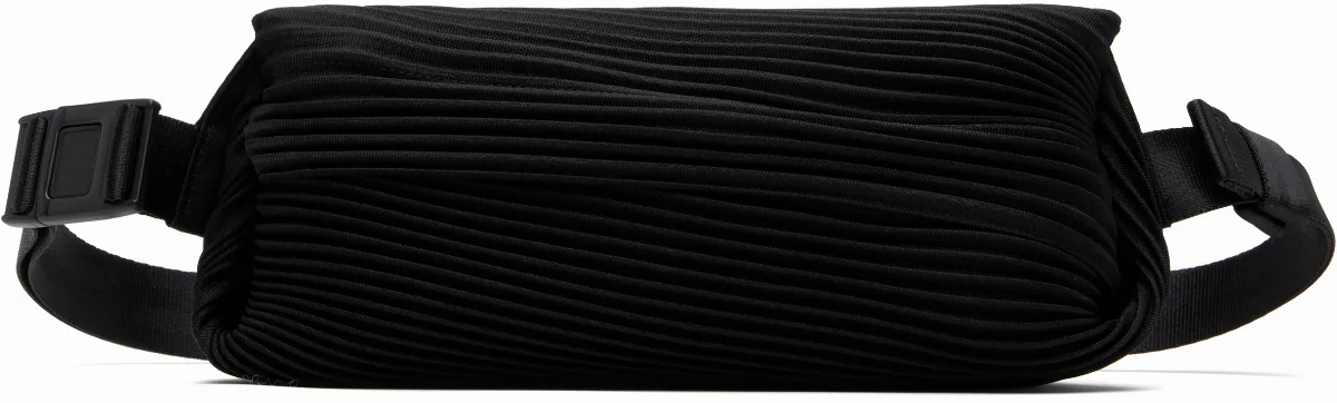 Black Bias Pleats Waist Pouch