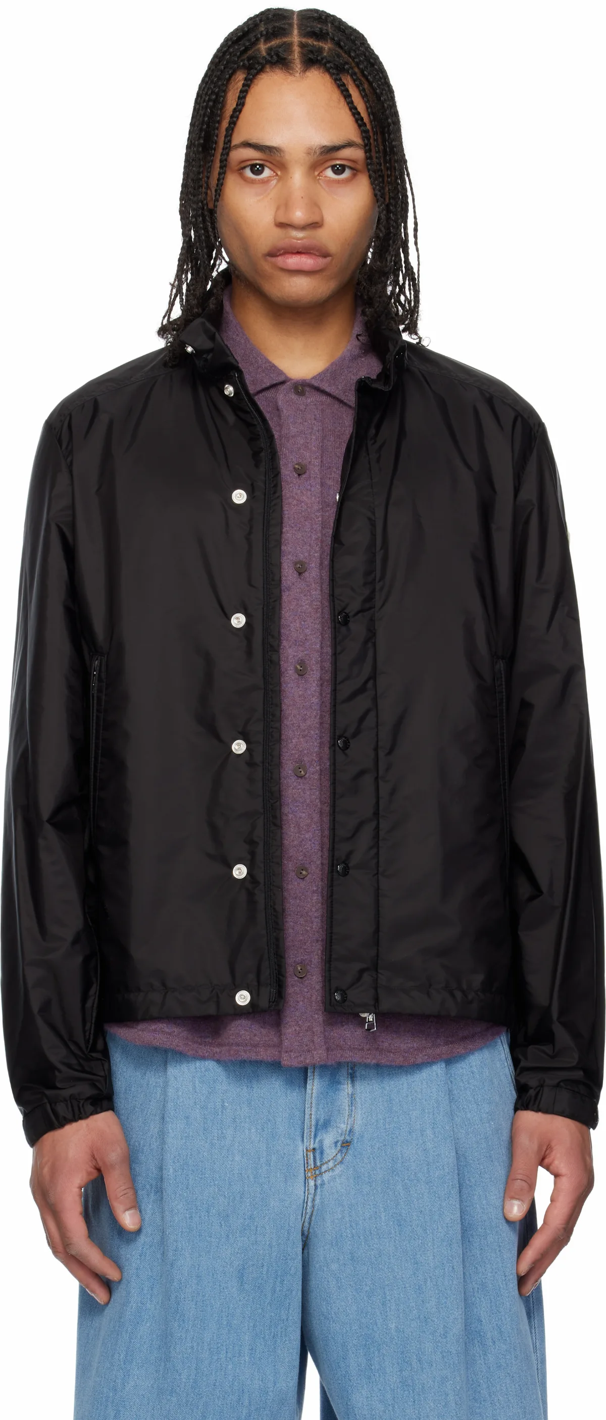 Black Montriond Hooded Windbreaker Jacket