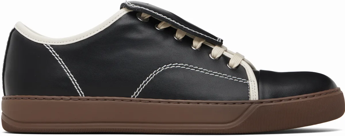 Black DBB1 Leather Tongue Sneakers by Lanvin