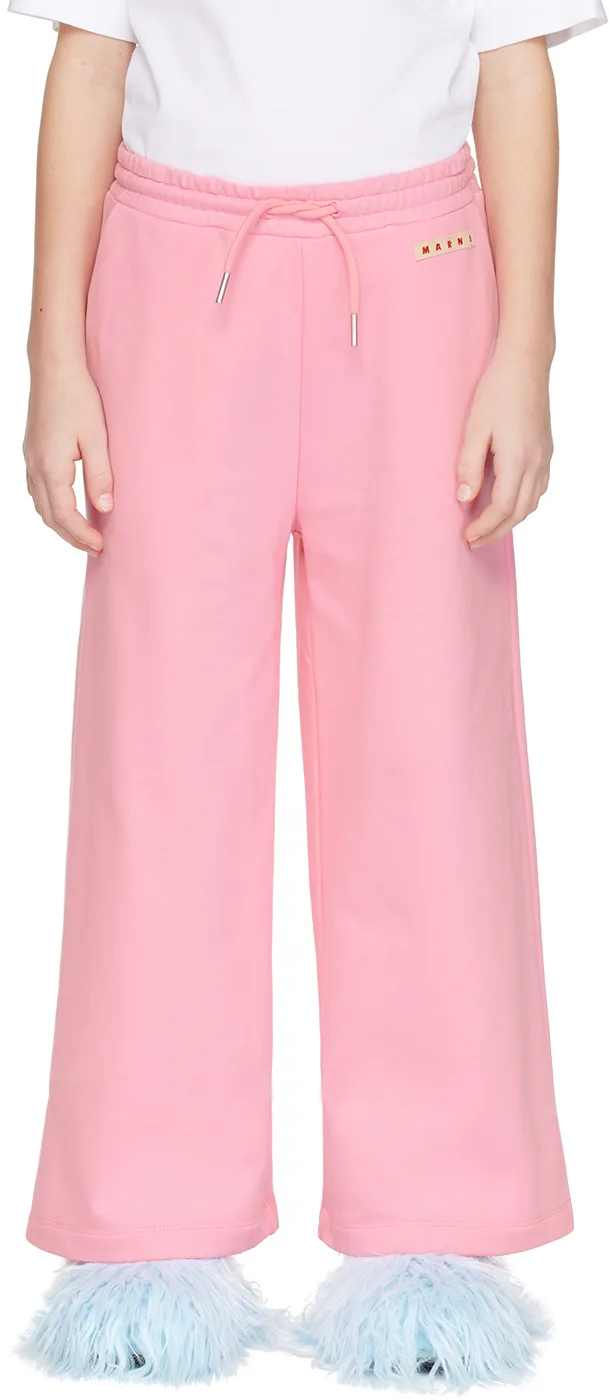 Kids Pink Drawsting Sweatpants by Marni